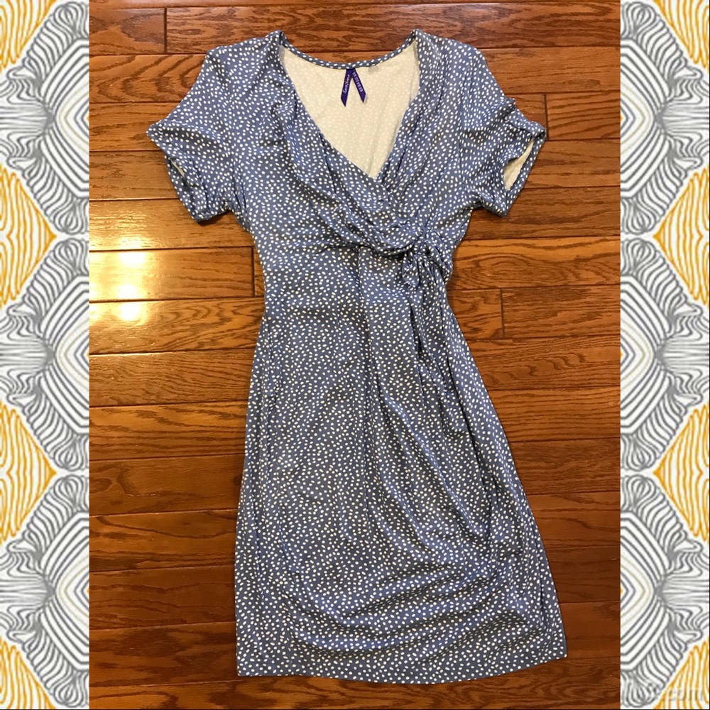 Seraphine Baby Blue Polka Dot Maternity Dress